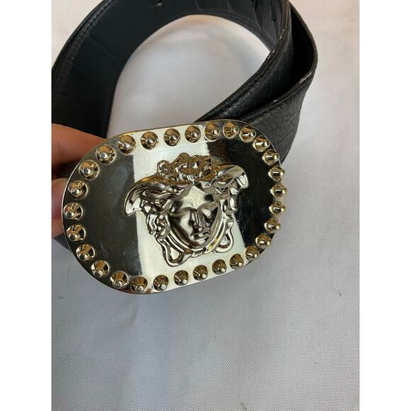 Versace Men's Leather Belt, Black- 85/34, DCDD690.DNAPA - Picture 4 of 9